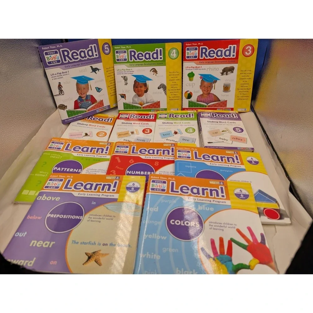 12 Pc Your Baby Can Read Learn Books Sliding Word Cards Developing Minds Infants